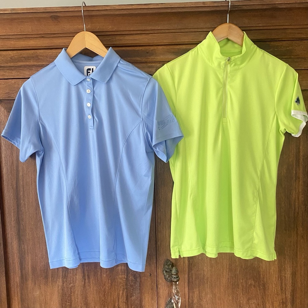 Lot Of 2 Golf Polo Women's‎ Size Medium Stretch Shirts Foot Joy EP